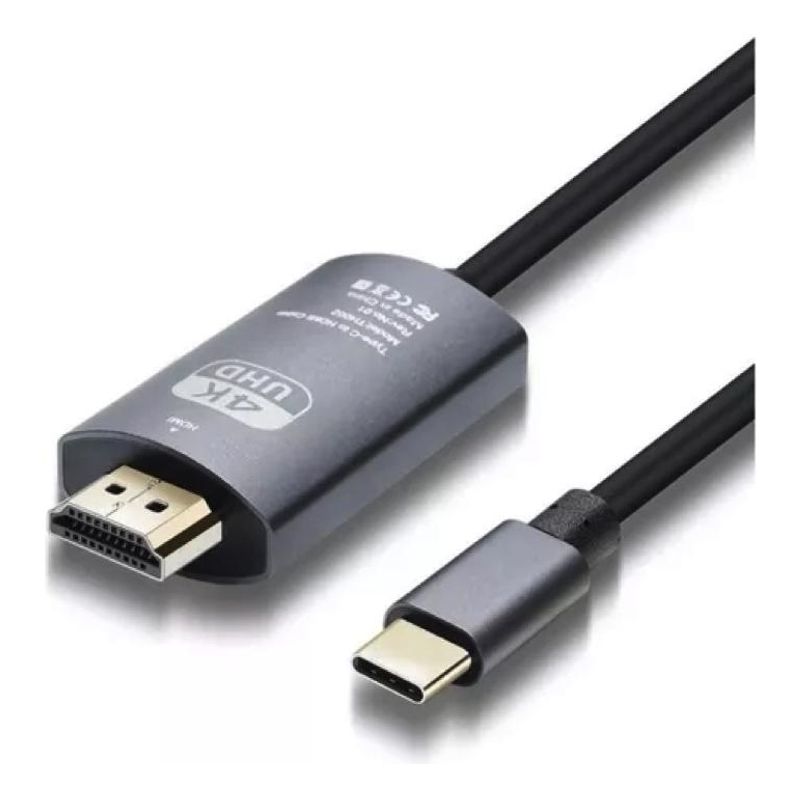 GENERICO - Cable Adaptador USB-C a HDMI 4K UHD 2m Plug and Play