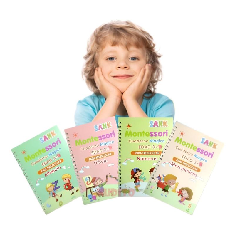 GENERICO - Cuadernos Mágicos de Caligrafía Reutilizables para Niños