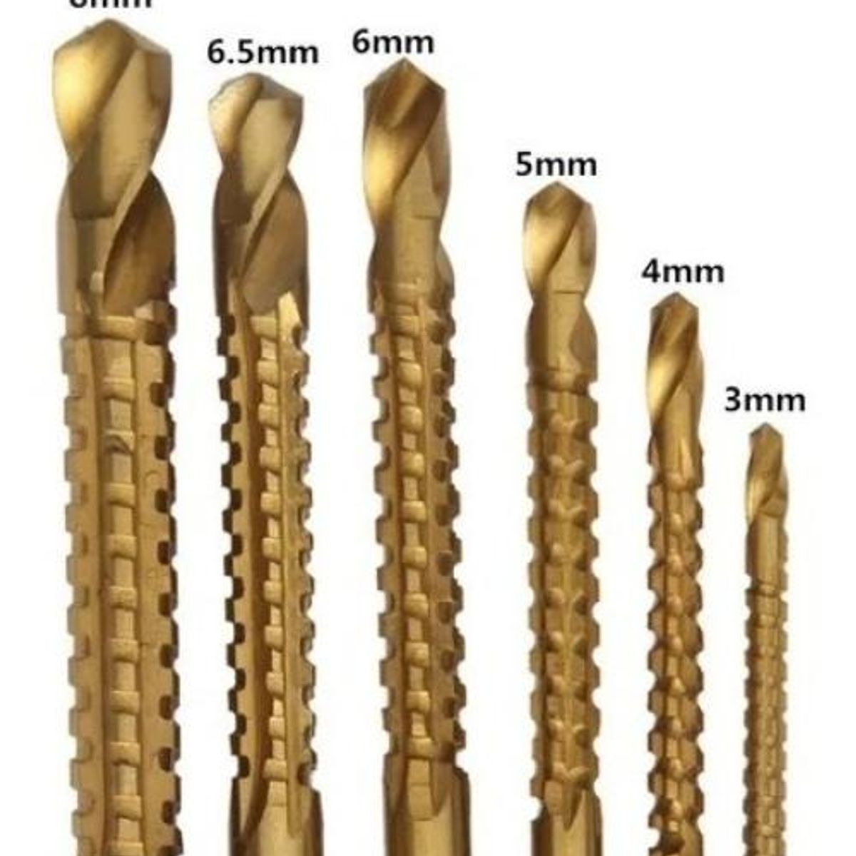 GENERICO - Set de 6 Brocas de Corte y Perforación en Acero HSS