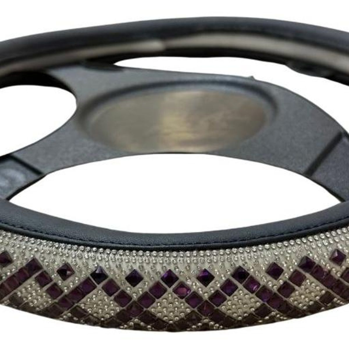 GENERICO - Funda de Volante Ecocuero con Brillantes de Color