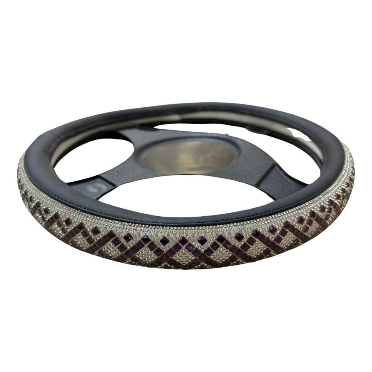 GENERICO - Funda de Volante Ecocuero con Brillantes de Color