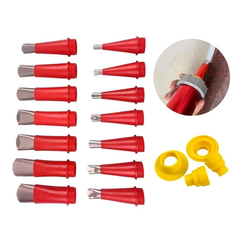 GENERICO - Kit de Boquillas de Calafateo de Acero Inoxidable 18 Pzs