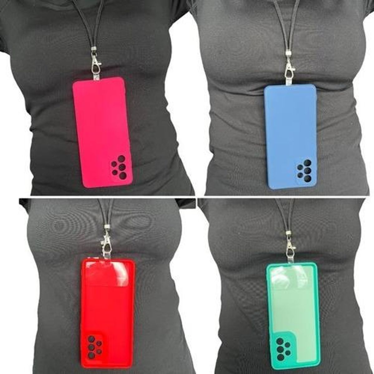 GENERICO - Funda Colgante de Silicona Colorida con Protección de Cámara