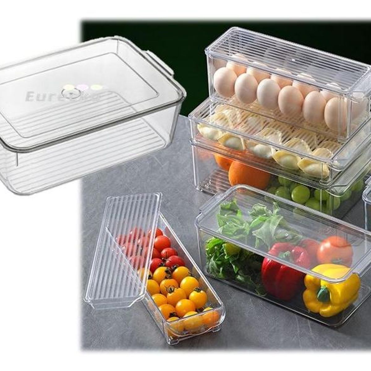 GENERICO - Organizador Apilable de Acrílico para Refrigerador y Cocina