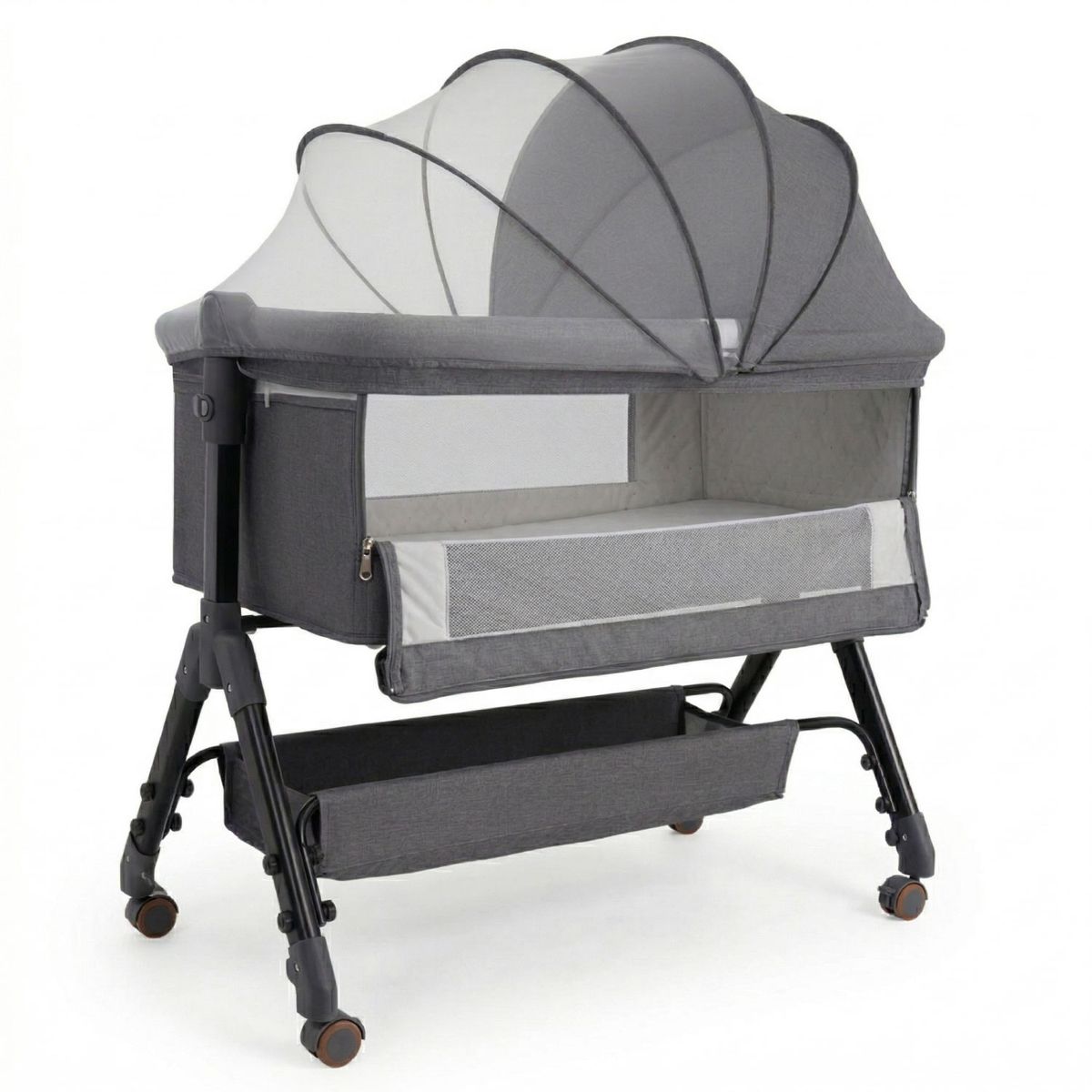 MON PETIT - Cuna Colecho Moises Bebe Altura Regulable Safe&soft Gris