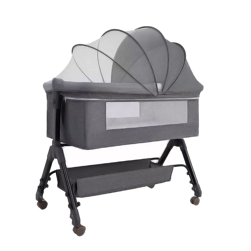 MUNDO ONLINE - Cuna Colecho Moises Bebe Altura Regulable Safe&soft Gris