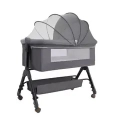 MUNDO ONLINE - Cuna Colecho Moises Bebe Altura Regulable Safe&soft Gris