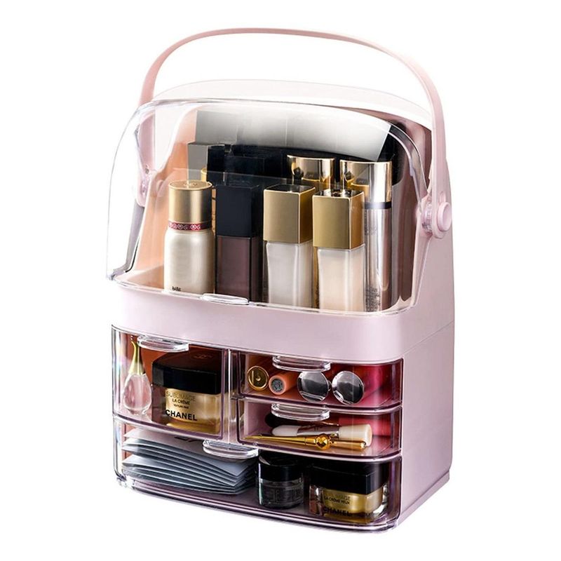 GENERICO - Organizador Acrílico de Maquillaje con Espejo y Cajones