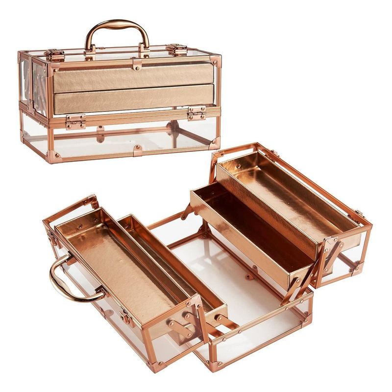 GENERICO - Caja Organizador de Maquillaje y Joyas Rosa Oro Elegante