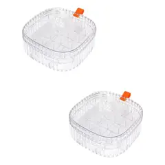 GENERICO - Joyero Compacto de Acrílico con 34 Compartimentos 2 Capas