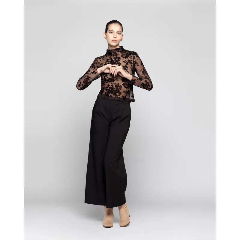 LINEATRE - Polera Mujer Delfina Café Lineatre