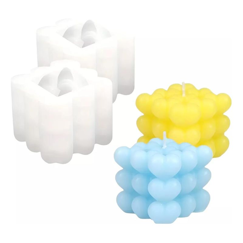 GENERICO - Molde de Silicona Corazón 3D para Hacer Velas y Jabones