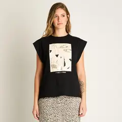 LORENZO DI PONTTI - Polera Estampada Mujer Negro