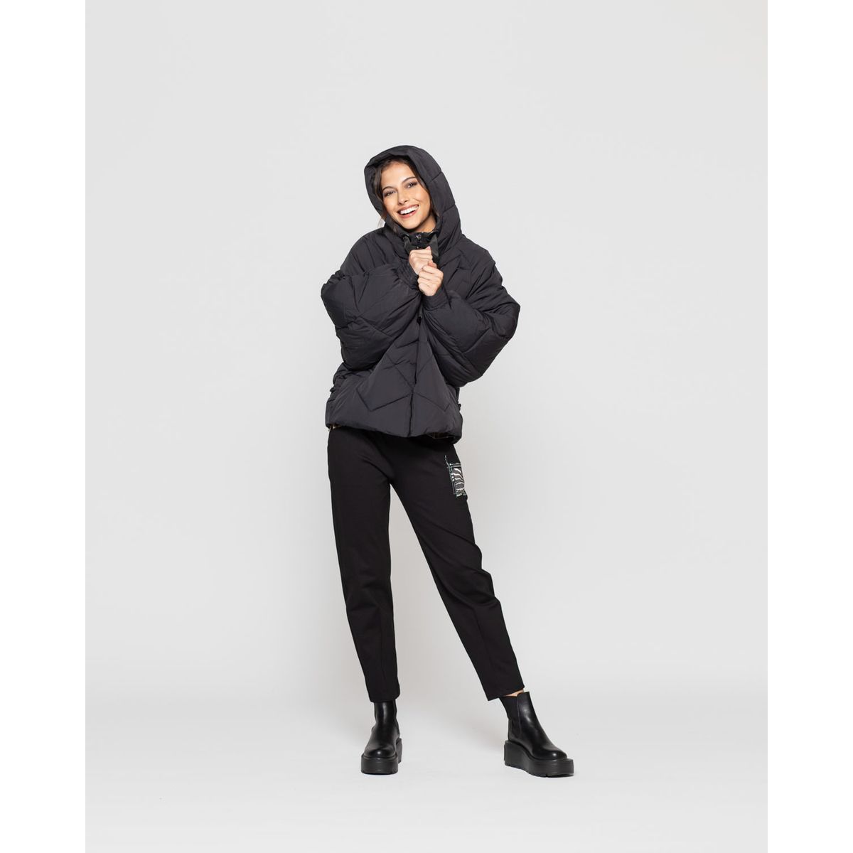 LINEATRE - Parka Mujer Elaia Negro Lineatre