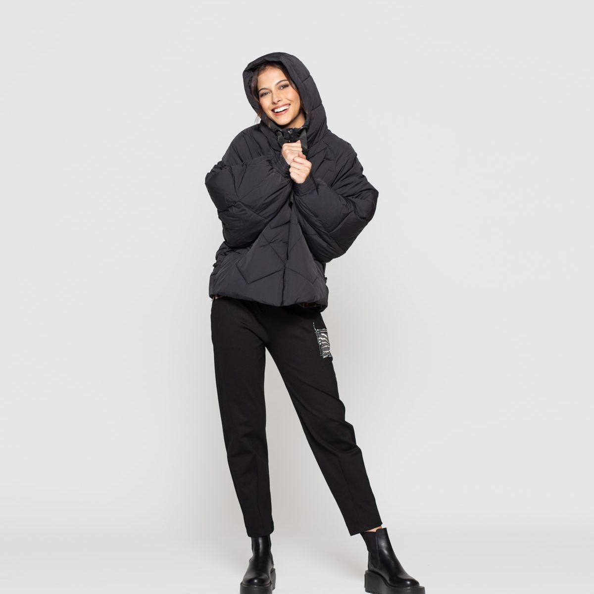 LINEATRE - Parka Mujer Elaia Negro Lineatre