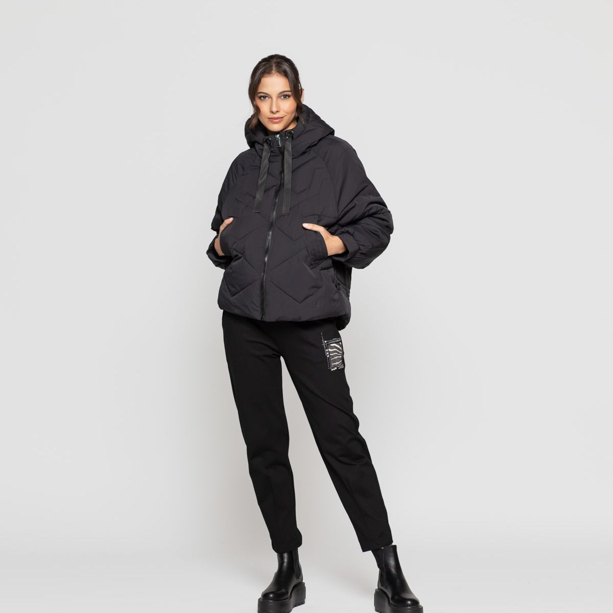 LINEATRE - Parka Mujer Elaia Negro Lineatre