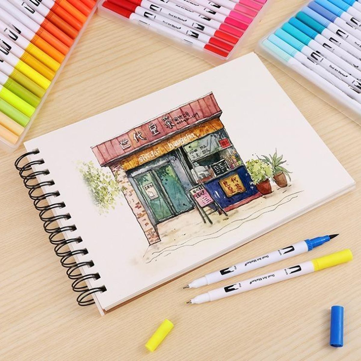 GENERICO - Juego de 80 marcadores de doble punta para artistas creativos