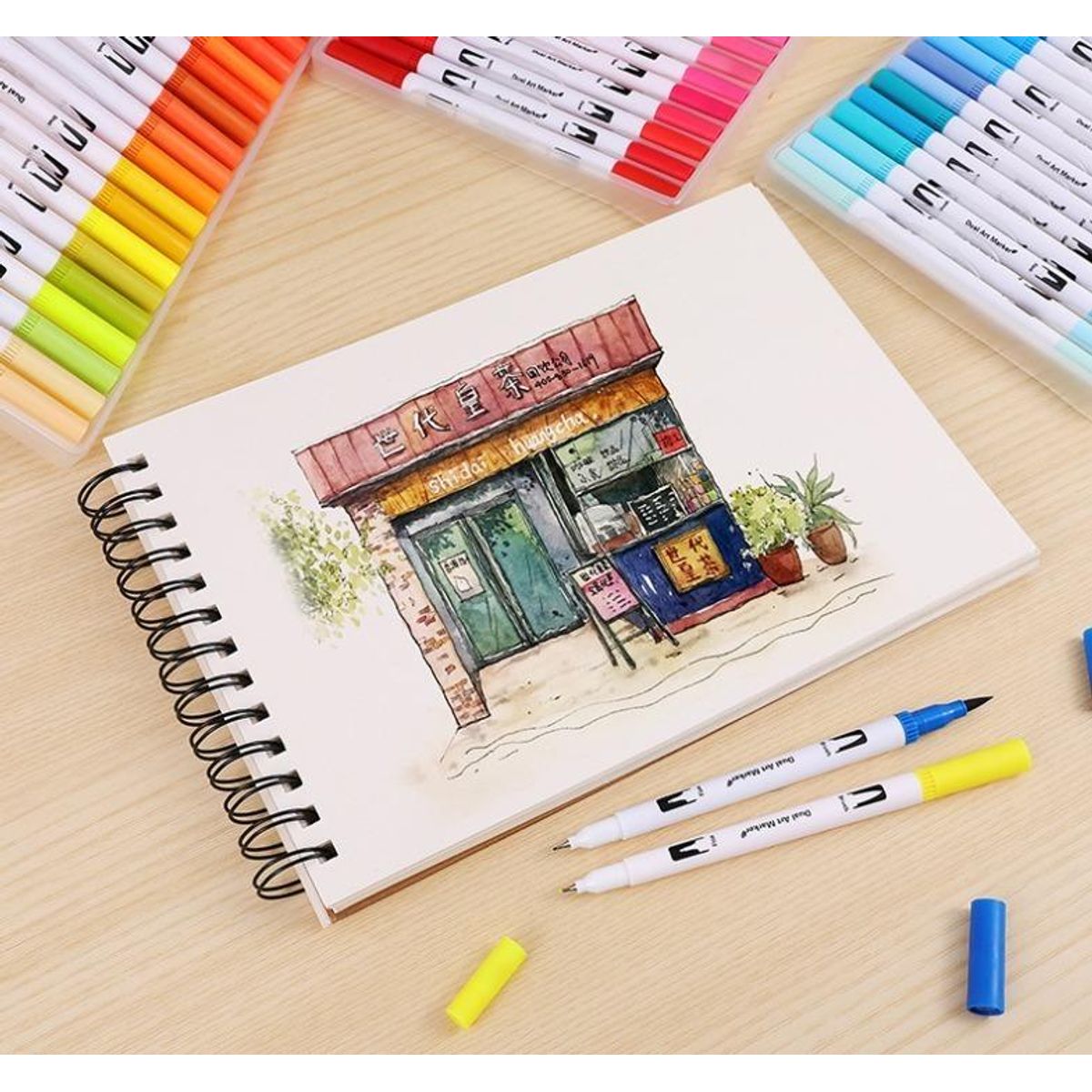 GENERICO - Juego de 80 marcadores de doble punta para artistas creativos