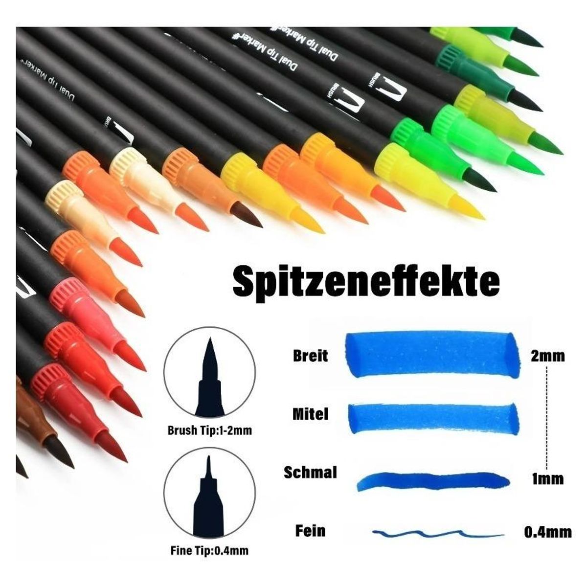 GENERICO - Juego de 80 marcadores de doble punta para artistas creativos