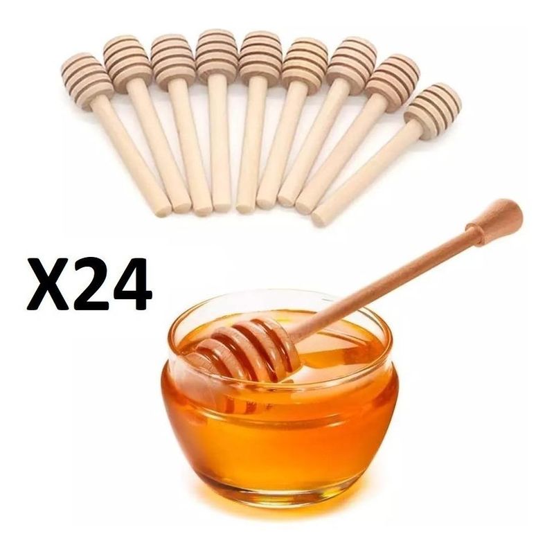 GENERICO - Set de 24 Palos de Madera para Revolver Miel y Más