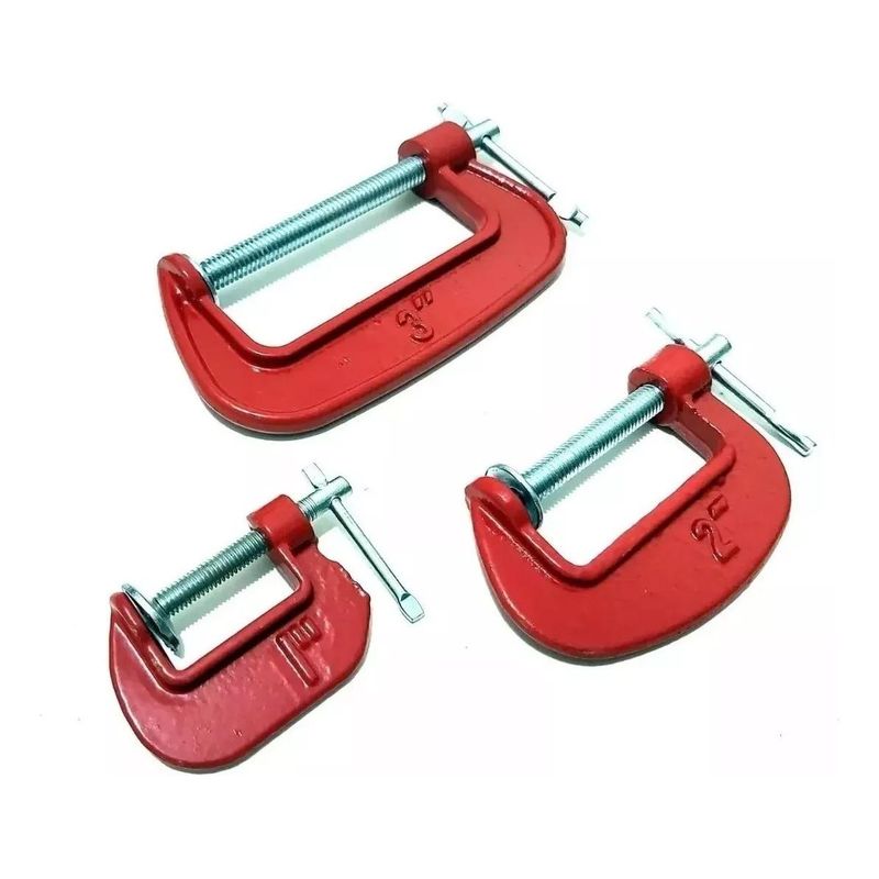 GENERICO - Set de 3 Prensas C Ajuste Rápido para Madera 1-2-3 Pulgadas