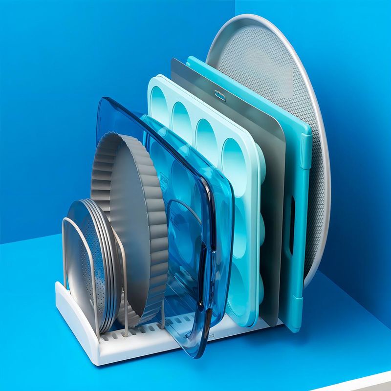 GENERICO - Organizador Vertical de Platos en Color Blanco para Cocina