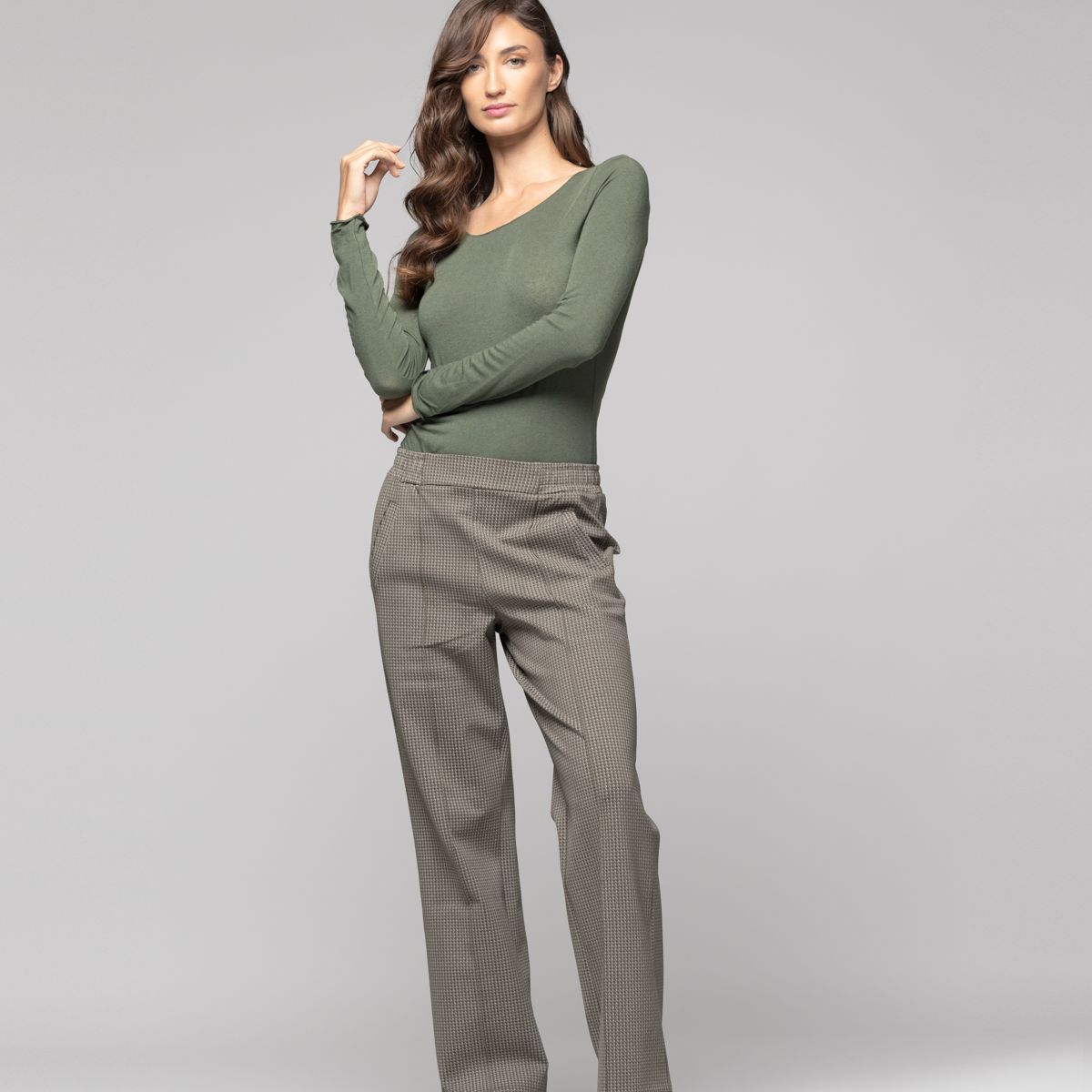 LINEATRE - Polera Mujer Donata  Verde Lineatre