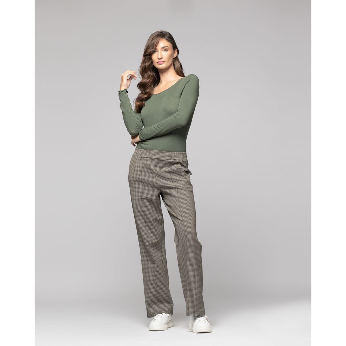 LINEATRE - Polera Mujer Donata  Verde Lineatre