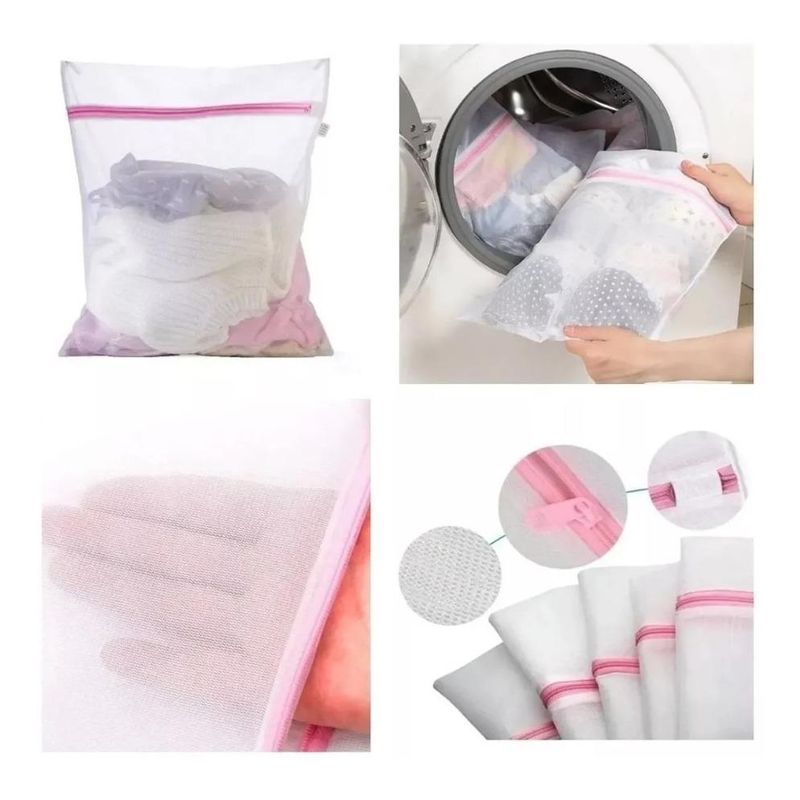 GENERICO - Bolsa Acolchada para Lavado Seguro de Ropa Delicada x6