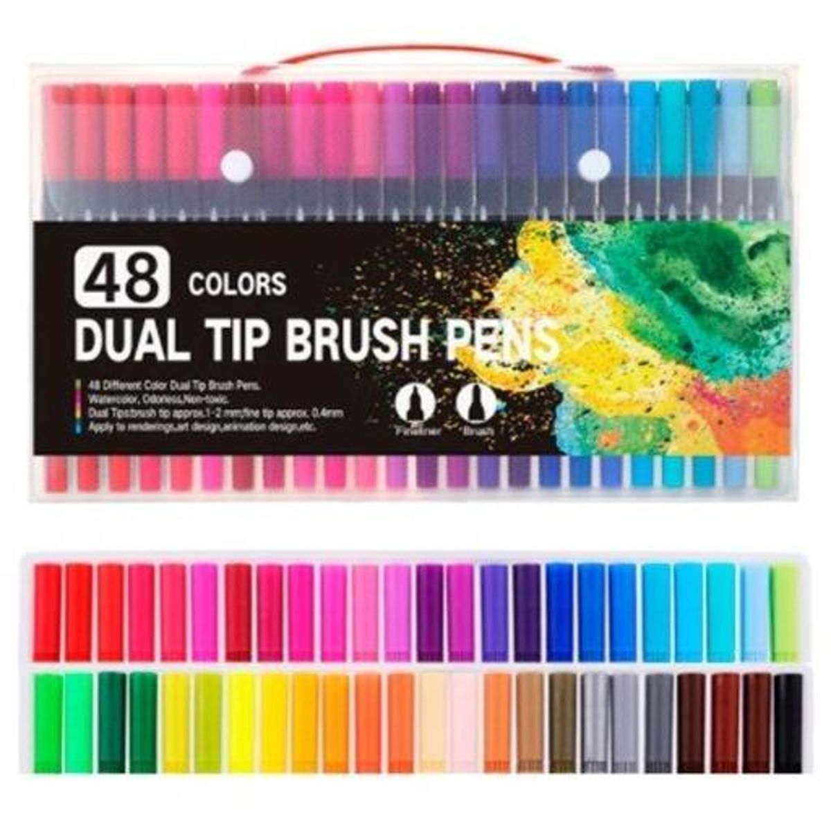 GENERICO - Set de 48 Lápices Brush Pen Acuarelables para Lettering
