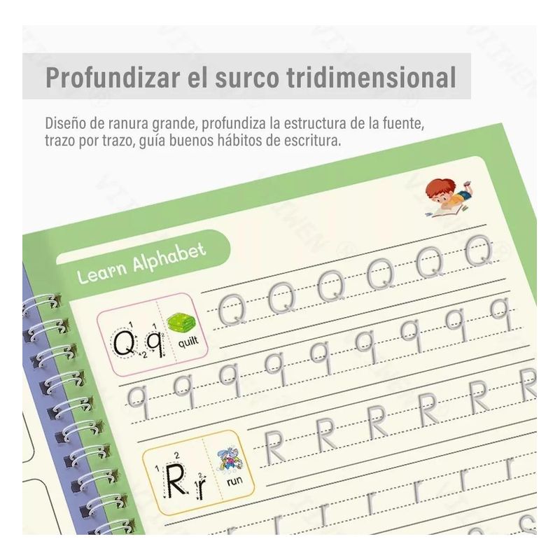 GENERICO - Cuadernos Mágicos Reutilizables para Caligrafía Infantil