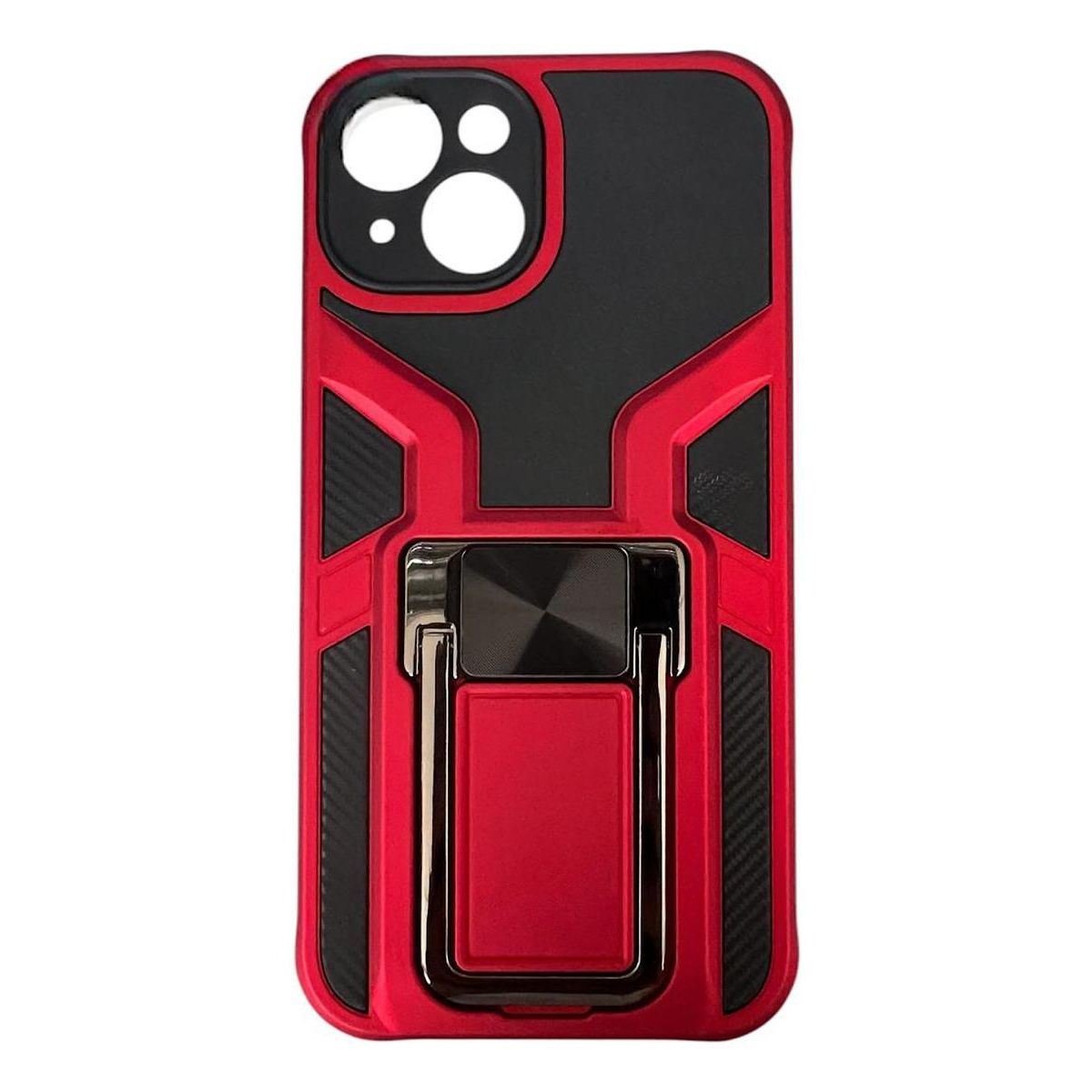 GENERICO - Funda Reforzada con Anillo para iPhone 13-14 Rojo y Duradera