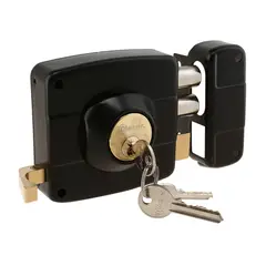 ODIS - Cerradura Sobreponer 110/111 Negra con Caja para Reja Oister