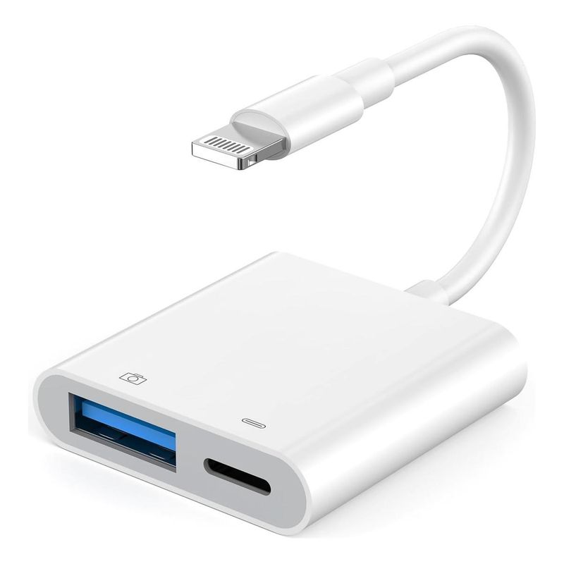 GENERICO - Adaptador OTG 2 en 1 para iPhoneiPad transferencias rápidas
