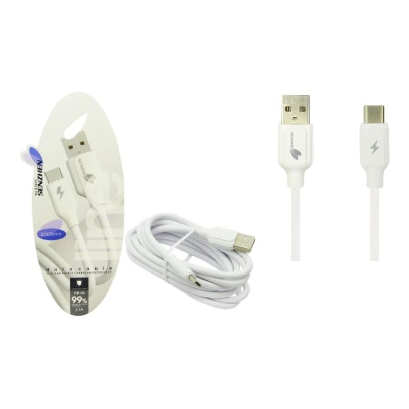 GENERICO - Cable USB Type-C Reforzado 2m 31A Carga Rápida y Durabilidad
