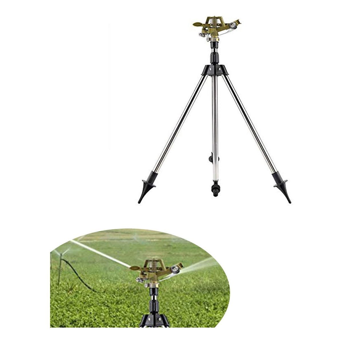 GENERICO - Aspersor Giratorio Telescópico de Jardín 360° Ajustable