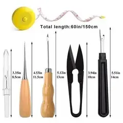 GENERICO - Set de Herramientas y Hilos para Trabajo en Cuero 23 Pcs