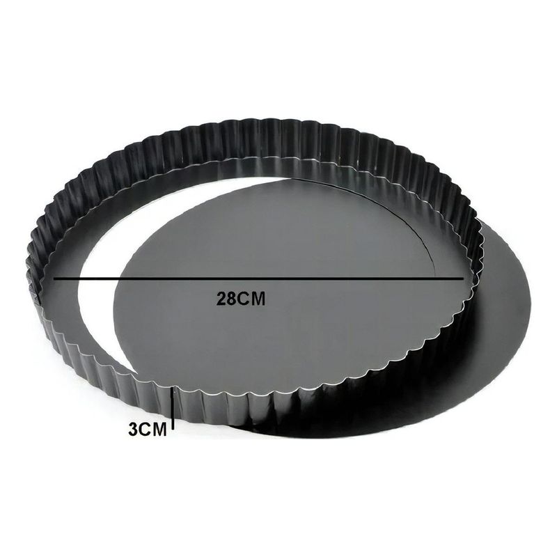 GENERICO - Pack de 2 Moldes Desmontables para Tartas 28 cm Antiadherente