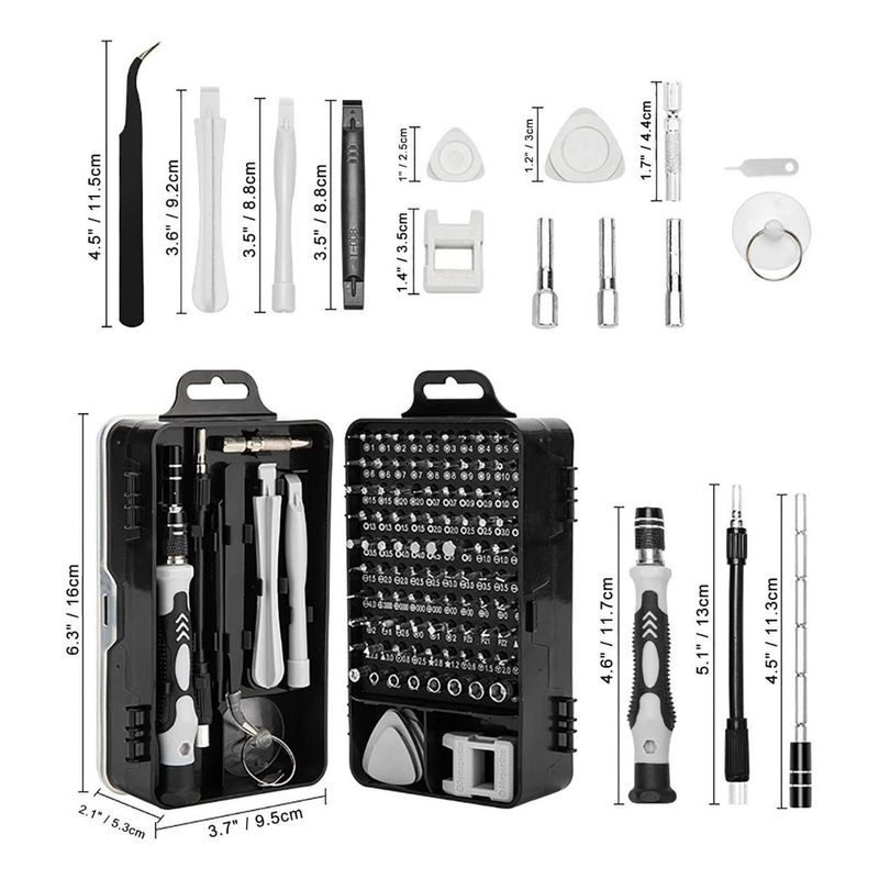 GENERICO - Kit de Destornilladores 115 en 1 para Reparaciones Precisas