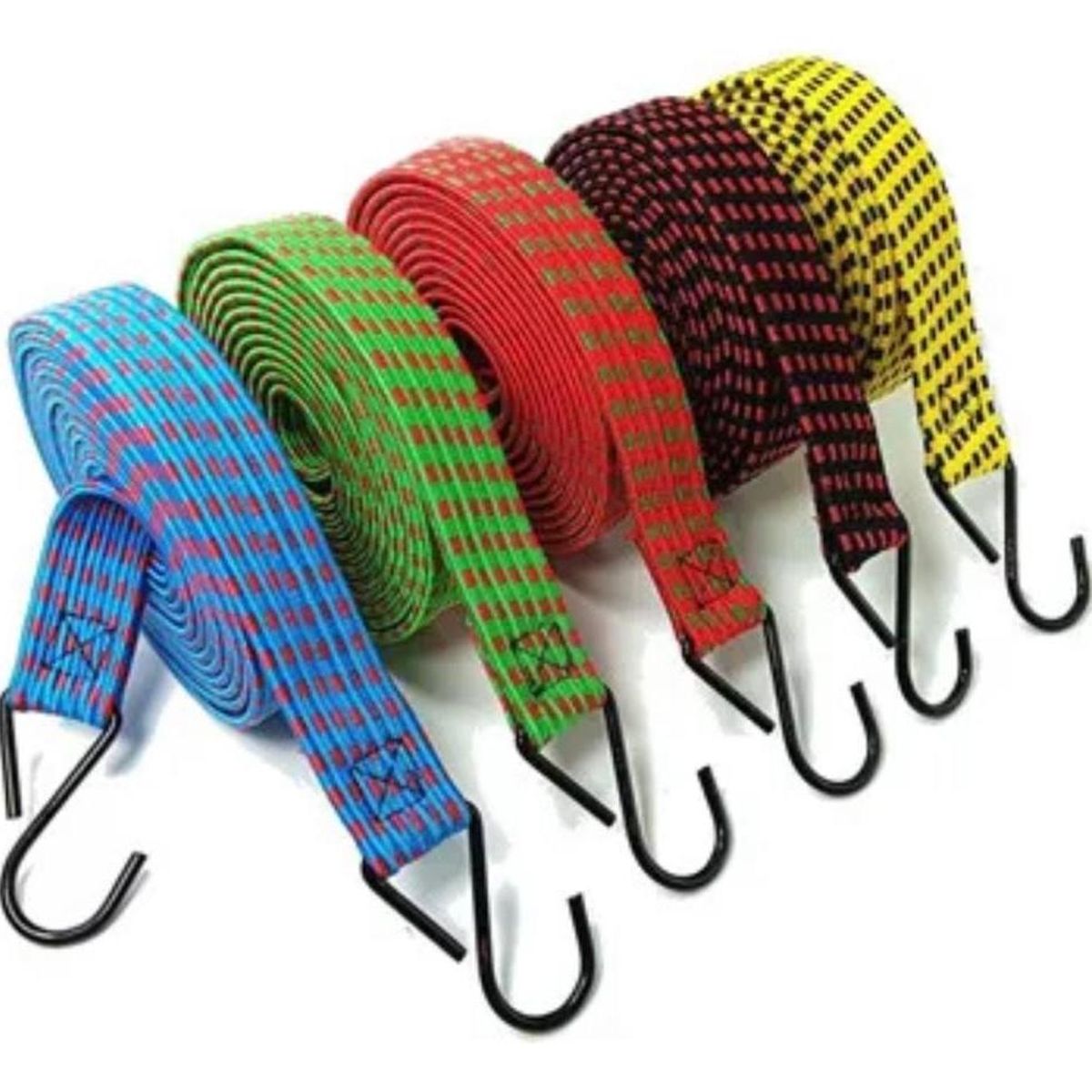 GENERICO - Cuerdas Elásticas Planas 15m para Fijación y Amarre Surtidas