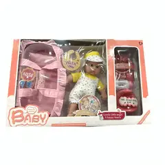 GENERICO - Set Muñeco Bebe Con Moises Y Accesorios