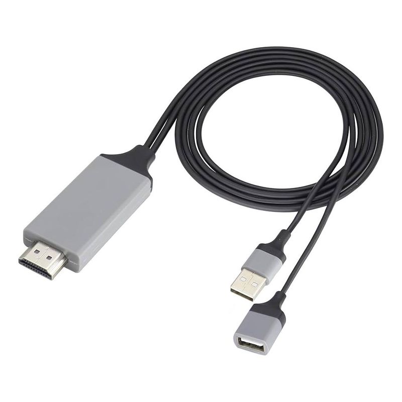 GENERICO - Cable HDMI Universal 1m para Smartphone y Carga USB