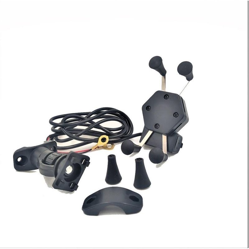 GENERICO - Soporte Regulable para Smartphone con Carga USB para Motos