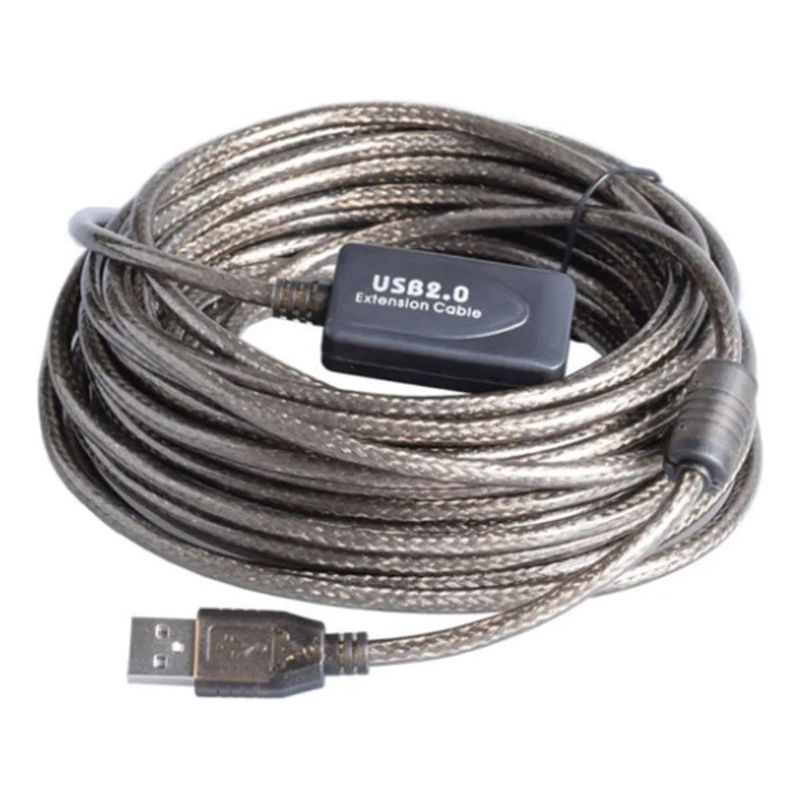 GENERICO - Cable de Extensión USB 20 Activo 5 Metros Gris Oscuro