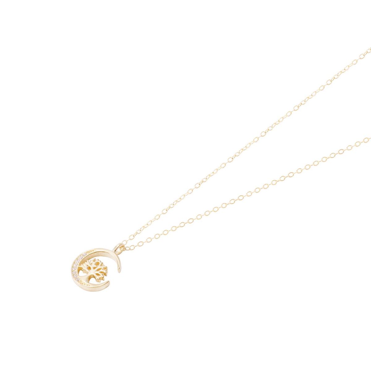 JB JOYAS BARON - Collar Revestido en Oro 18kt Árbol de la Vida Circonitas