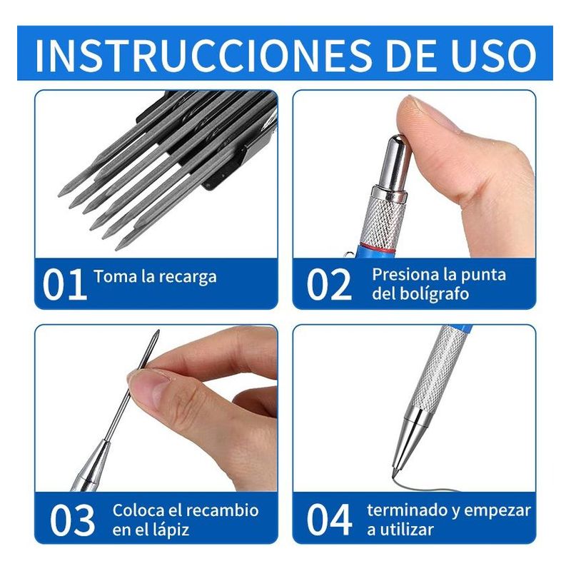 GENERICO - Lápiz soldador multiusos con minas borrables y clip integrado
