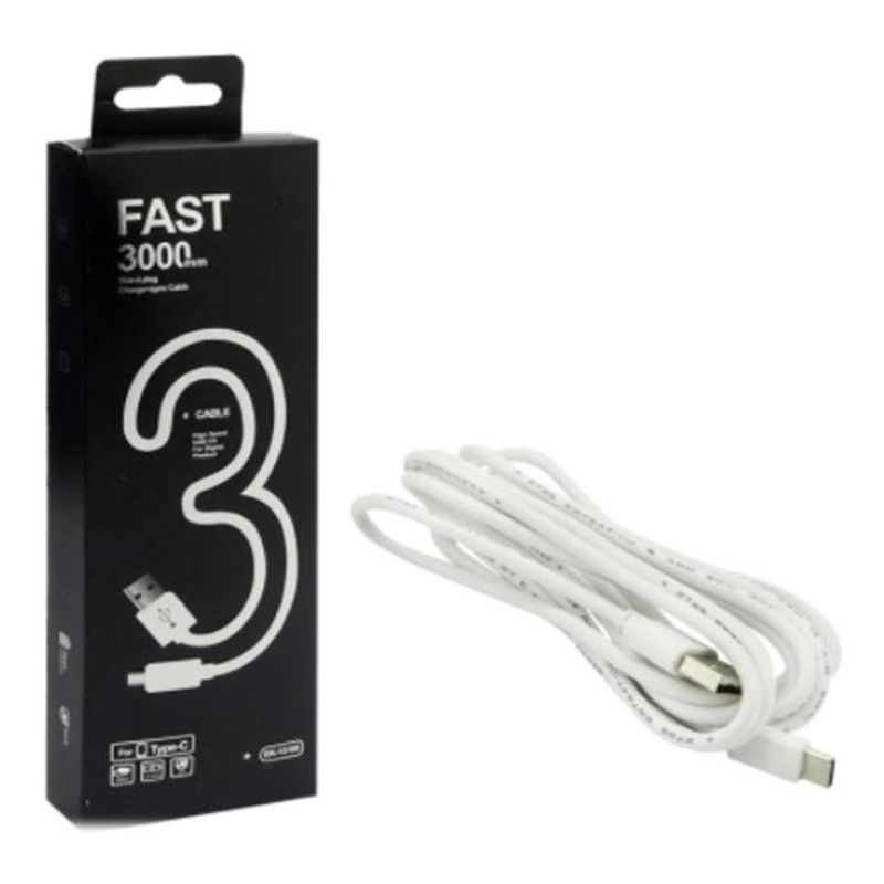 GENERICO - Cable USB-C de 3 metros carga rápida y resistente