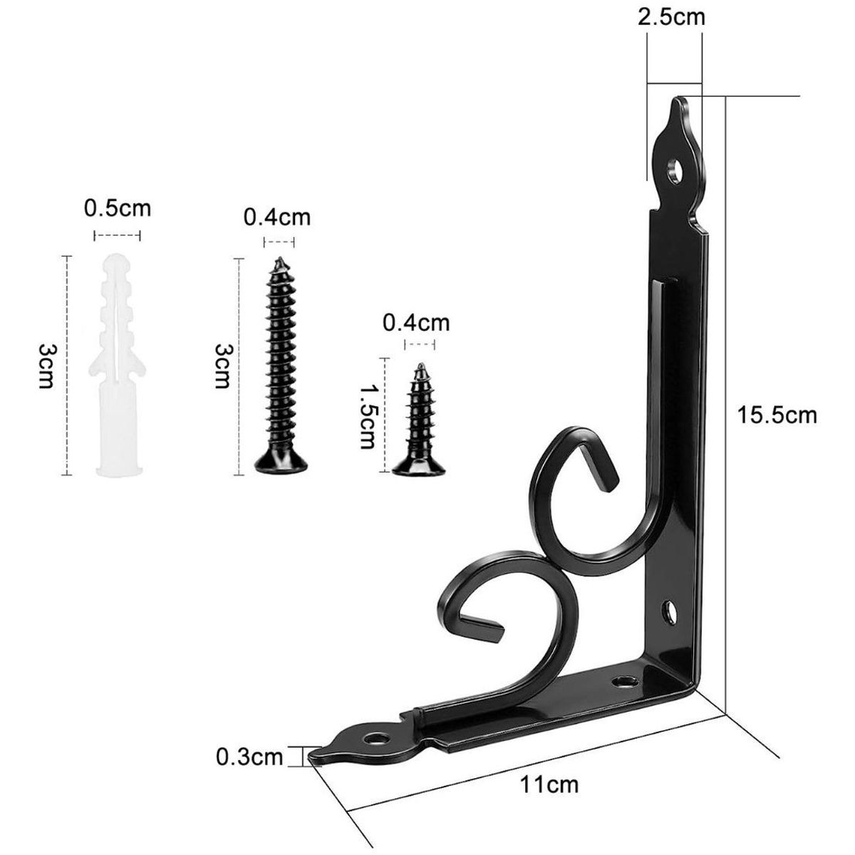 GENERICO - Soportes metálicos triangulares para estantes flotantes 6pcs