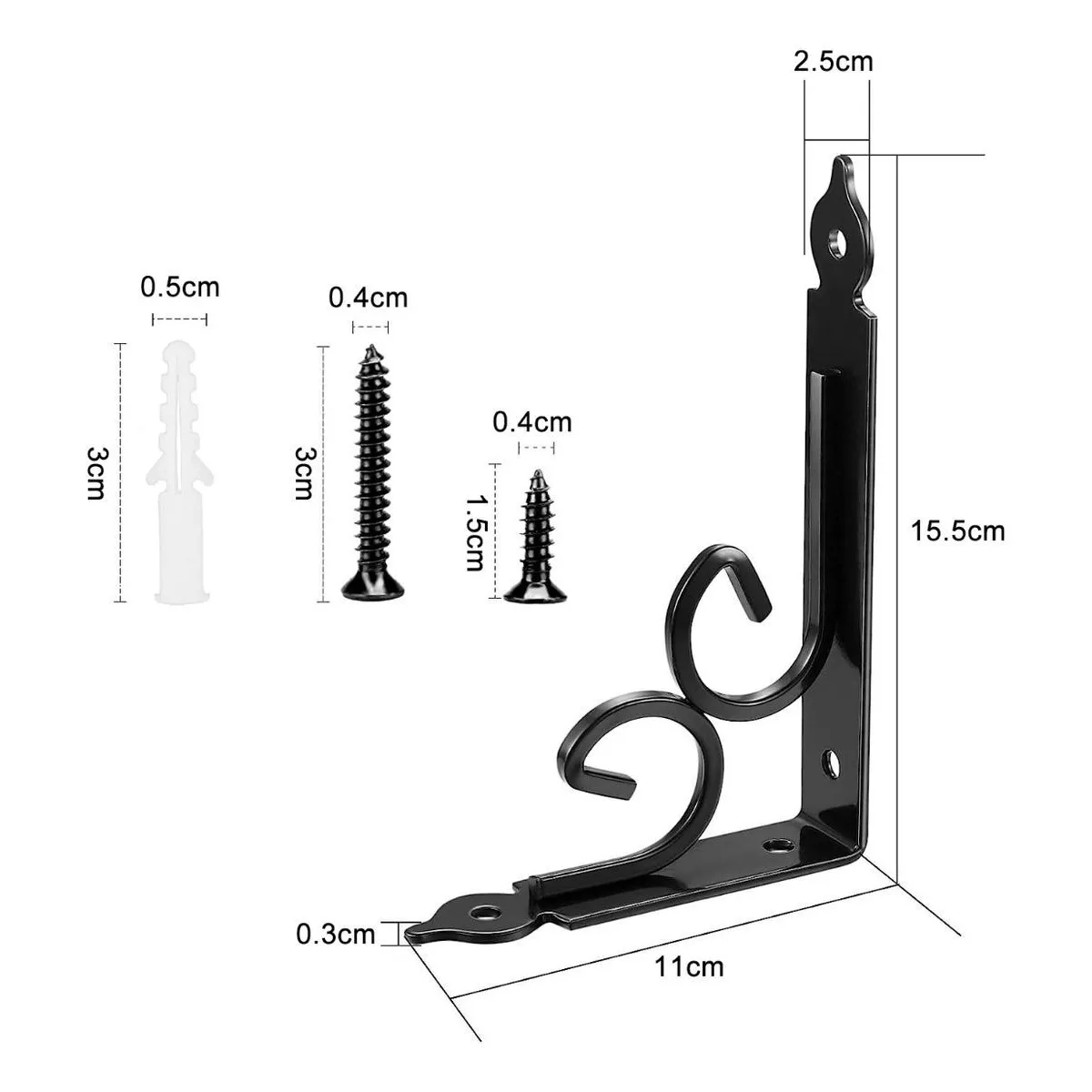 GENERICO - Soportes metálicos triangulares para estantes flotantes 6pcs