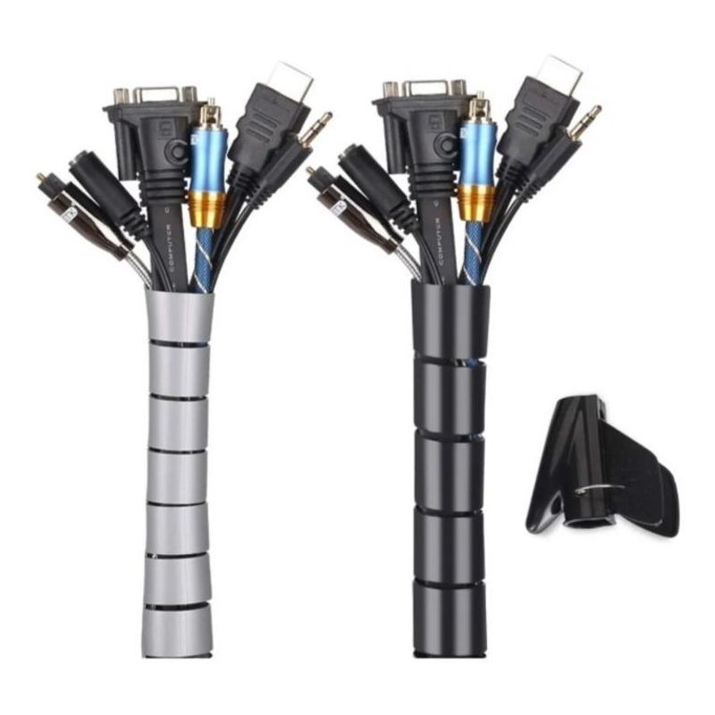 GENERICO - Organizador Espiral para Cables de 2m - Soporta 8 Cables